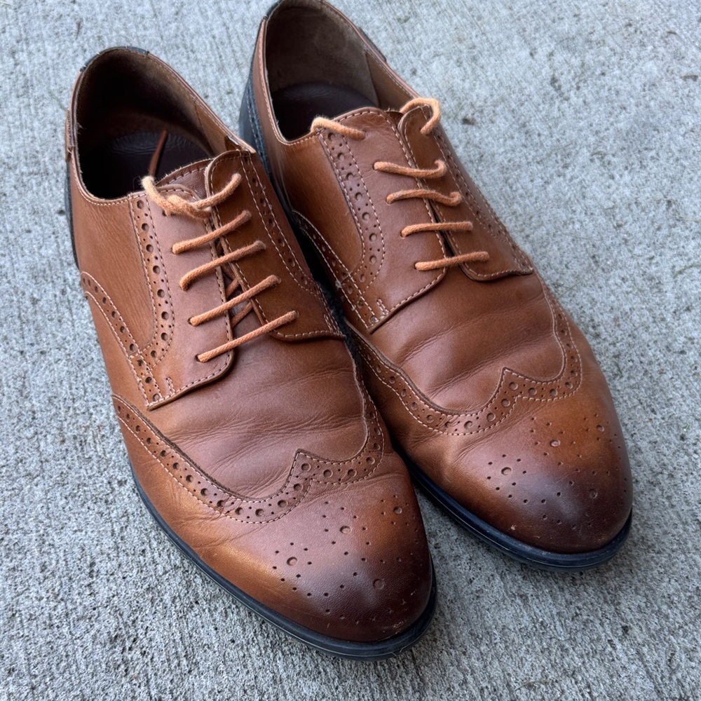 PIKOLINOS Tan Leather Derby Shoes